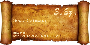 Soós Szimóna névjegykártya